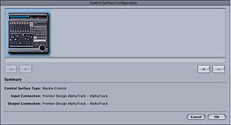 Final Cut Pro Configuration Screen for AlphaTrack